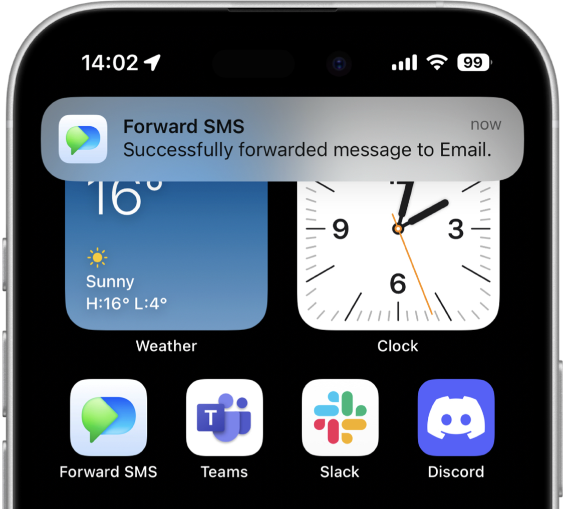 Forward SMS App Screenshot