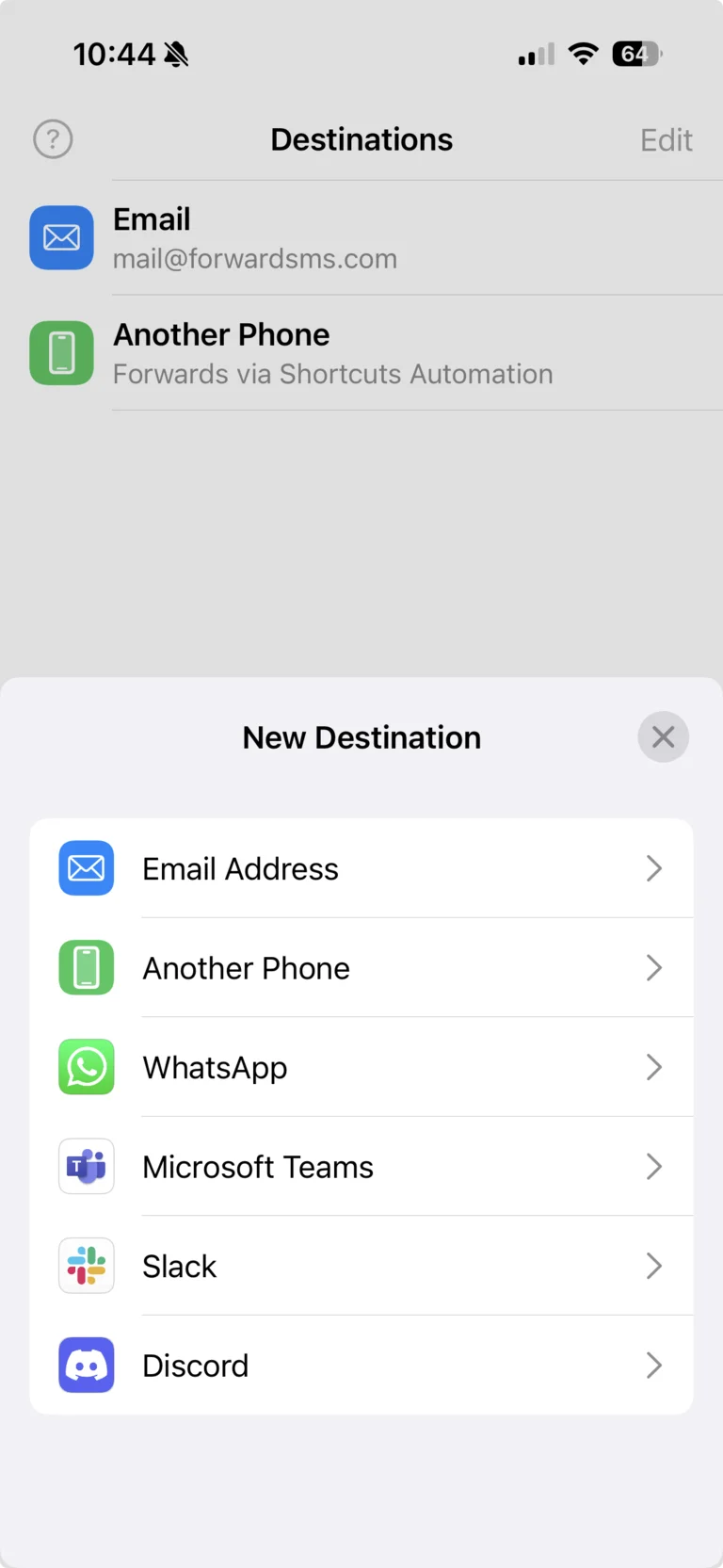 Forward SMS Screenshot, Automation